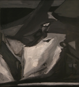 Ram Kumar UNTITLED (BLACK BIRD) Oil on canvas 34.5 x 31 in.  NFS