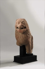 Lion Protome Northern India, Kushan Period 2nd/3rd century Red mottled sandstone Height: 24 in.