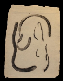 Manisha Parekh UNTITLED CALLIGRAPHIC 7 1994 Ink on paper pulp 11.5 x 8.5 in.