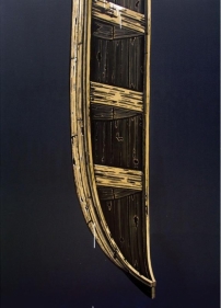 Rajan Krishnan BOAT FROM THE HOUSE OF THE FERRY MAN 2011 Acrylic on canvas 84 x 60 in.