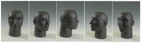 Mayyur Gupta FOR HER 2006 Graphite on wood 14.5 x 8 x 10 in. (Multiple views of the same sculpture )