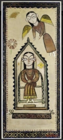 Jamini Roy The Annunciation  1948 Tempera on linen 41 x 17 in.