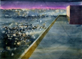 Indrapramit Roy THE TERRACE 2006 Watercolor on paper 40 x 56 in.