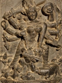 Durga Destroying Mahishasura Eastern India, Pala Period c. 12th century Basalt Height: 23 in.