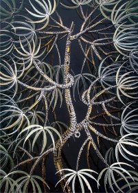 Rajan Krishnan  Plant from the Grove by the River 2, 2011  Acrylic on canvas  84 x 60 in