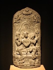Uma Mahesvara Pala Green chlorite c. 10th Century 24.25 in.
