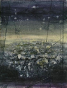 Indrapramit Roy UNTITLED CITIES 1 Watercolor on paper 23 x 18 in.  SOLD