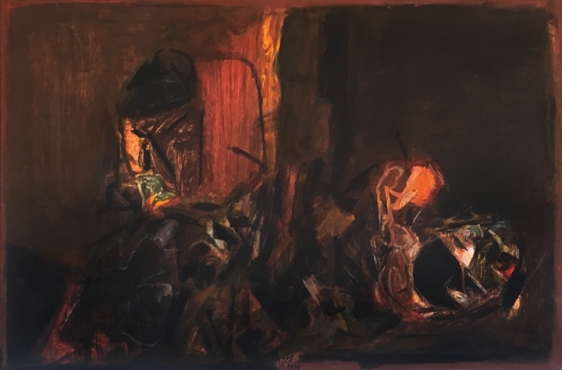 S.H Raza Untitiled (La Terre) 1978 Oil on canvas 21.5 x 31.5 in.