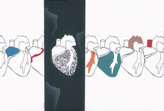 Ayesha Durrani KEEP THE HEART IN LINE 2009 Gouache on wasli 13.5 x 19.5 in.