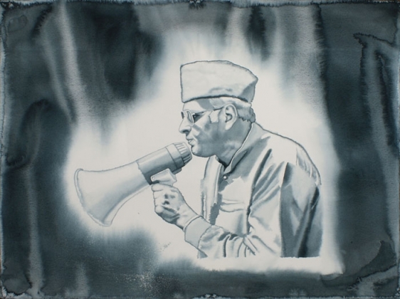 T. V. Santhosh UNTITLED 2 (POLITICIAN) 2010 Watercolor on paper 22 x 30 in.