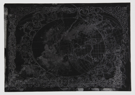 Saad Qureshi UNTITLED (PERSISTENCE OF MEMORY 1) 2013 Carving on carbon paper 15 x 18.5 in.