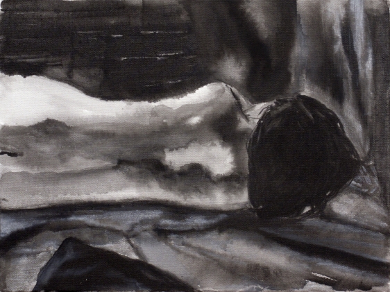 Sharmistha Ray NUDE 6 2013 Charcoal and ink on canvas 12 x 16 in.
