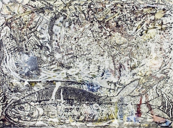 Jayashree Chakravarty UNTITLED 1 (THE EVOLVING SPACE) 2009 Acrylic and oil on canvas 90 x 120 in. NFS