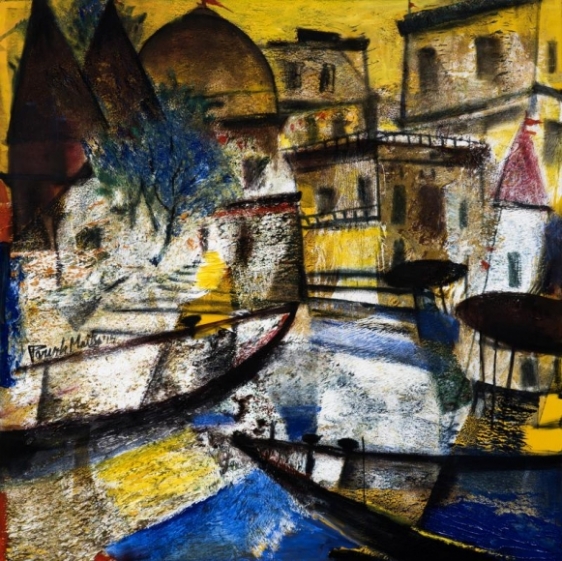 Paresh Maity CITY OF PARADISE 2015 Oil on canvas 48 x 48 in.