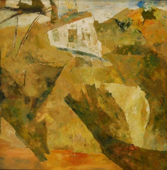 Ram Kumar UNTITLED LANDSCAPE (HOUSE) 2003 Oil on canvas 36 x 36 in.