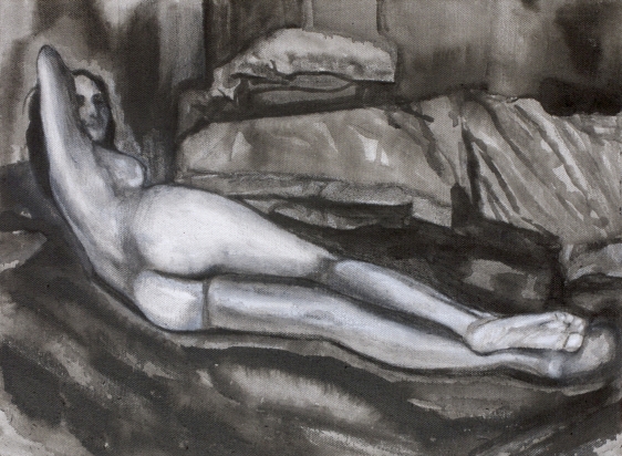 Sharmistha Ray NUDE 7 2013 Charcoal and ink on canvas 12 x 16 in.