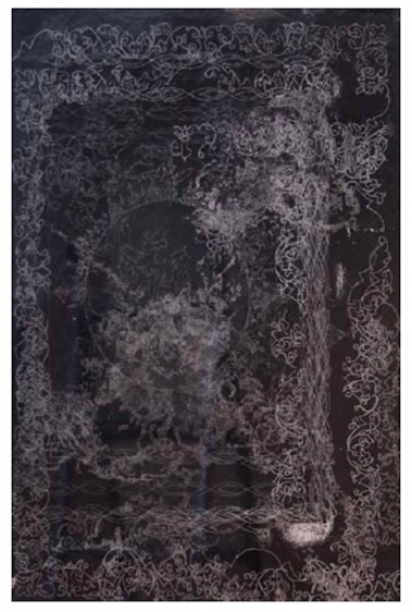 Saad Qureshi UNTITLED (PERSISTENCE OF MEMORY 5) 2013 Carving on carbon paper 18.5 x 15 in.